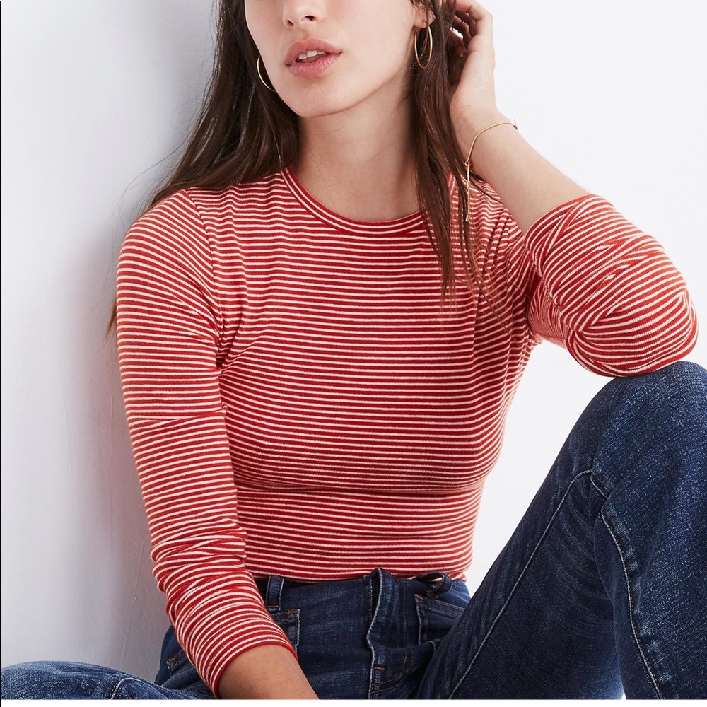 NWOT Madewell Crewneck Bodysuit in Moreno Stripe